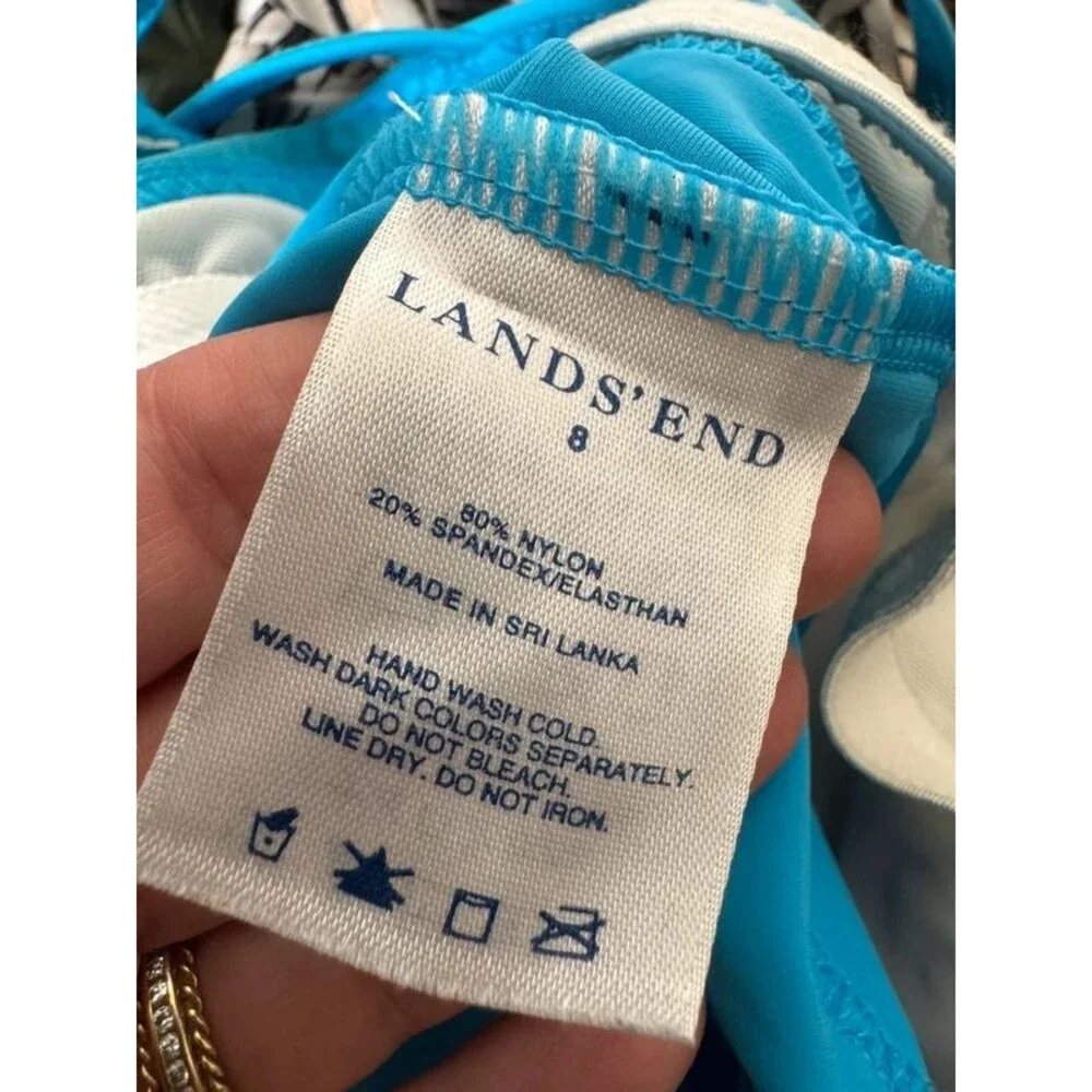 Lands end blue size 8 tankini top
